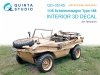 Quinta Studio QD+35145 Schwimmwagen Type 166 3D-Printed & coloured Interior on decal paper (Tamiya) (with 3D-printed resin parts) 1/35